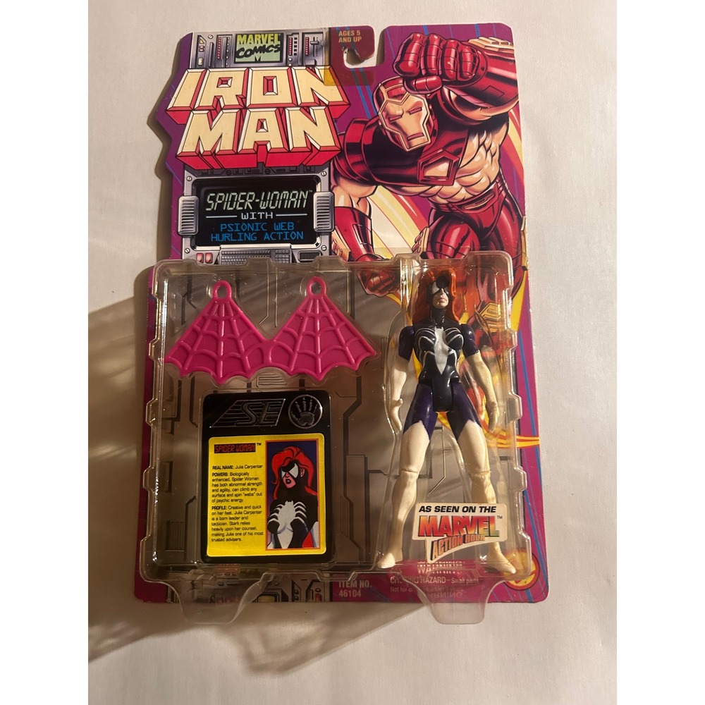 Toy Biz Marvel Iron Man Spider-Woman Action Figure Psionic Web 1994 Vintage